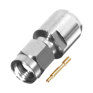 Conector SMA Macho de Rosca para RG-58/U, LMR-195, Grupo C, Níquel/ Oro/ Teflón.​