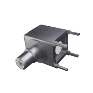 Conector SMB Hembra (PIN Macho) en Ángulo Recto para Montaje en PCB, 4 Patas, Níquel/ Oro/ Teflón.​
