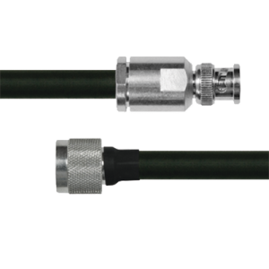 Cable Coaxial RG-214/U de 110 cm, en 50 Ohm, 0.425", CD-4 GHz, con Conectores BNC Macho a N Macho.
