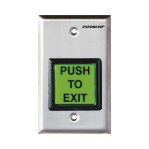 Botón de salida con iluminación con placa de pared de acero inoxidable