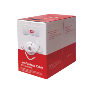 Cable 100% cobre INDUSTRIAL, 2 conductores calibre 22 de color blanco, bobina de 305 m, para aplicaciones en sistemas de Intrusión, Control de Acceso y TV Porteros.