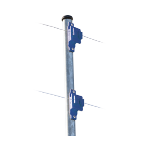 Aislador de Paso colo Azul reforzado para cercos eléctricos, resistente al clima extremoso
