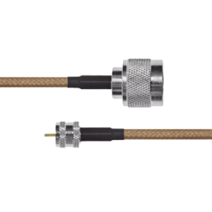 Jumper de Cable Coaxial RG-142/U de 180 cm y Conectores N Macho a Mini-UHF Macho.