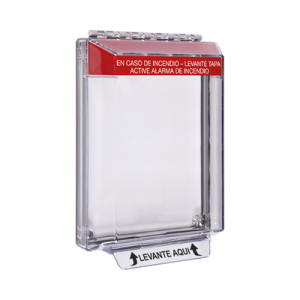 Cubierta Universal Transparente, de Bajo Perfil, Texto de Incendio en Español, Notificación Audible y Visible