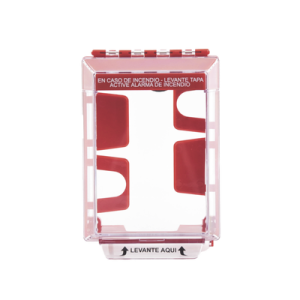 Cubierta Universal Transparente, de Bajo Perfil, con Espaciador, Texto de Incendio en Español, Notificación Audible y Visible