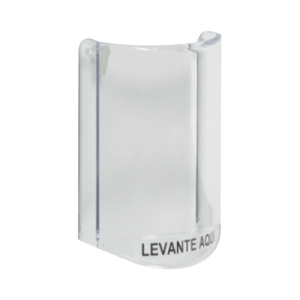 Cubierta Universal Transparente / Texto de Levante Aquí en Español / Sin Sirena / Montaje Al Ras