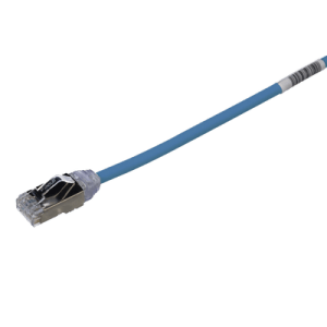 Patch Cord Cat6A, Diametro Reducido 28 AWG, Blindado S/FTP, CM/LS0H, 20 cm, Color Azul