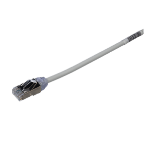 Patch Cord Cat6A, Diametro Reducido 28 AWG, Blindado S/FTP, CM/LS0H, 20 cm, Color Gris