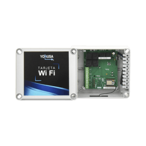 Modulo WIFI con gabinete para uso en Energizadores YONUSA/Aplicación sin costo/Activación Remota de 4 salidas tipo Relay con alta capacidad.