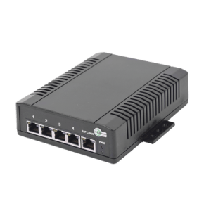 Switch para Aplicación Solar, 4 Puertos PoE 802.3 af/at 10/100/1000 Mbps y un Puerto de Datos, Entrada 12-24 VCD