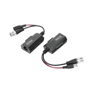 Kit de transceptores activos con conector para alimentación (12V/24VCD/AC) TurboHD para aplicaciones de video por UTP Cat5e/6 en HD. Distancia de hasta 150 m en 4K