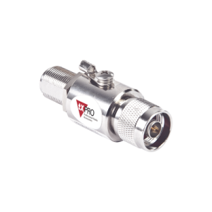 Protector de Línea Coaxial, tipo tubo de gas y paso de C.D., para 0-2.5 GHz, 750W y 0.2 dB de Perdida por Inserción