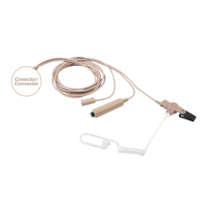 Kit de Micrófono-Audífono  profesional beige de 3 cables para radios Motorola EP350, EP450, EP450S, DEP450, MAG ONE A8, Hytera TC500/600