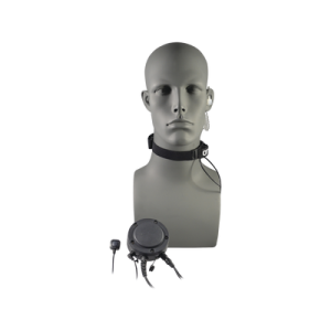 Micrófono de garganta de correa ajustable  con tubo acústico transparente,  con PTT grande con entrada para PTT de anillo  para radios Motorola GP300/ DEP450 Y HYTERA SERIES TC500/600/700, PD506