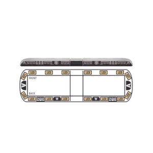 Torreta ámbar de 54" Vantage ™ 16 LED   2 luces de trabajo, 2 luces de callejón, 2 luces de freno, traseras y direccionales