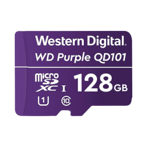 Memoria microSD de 128 GB PURPLE, Especializada Para Videovigilancia, 10 VECES MAYOR DURACIÓN, 3 AÑOS DE GARANTIA