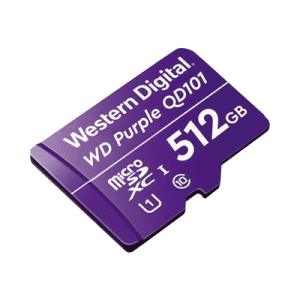 Memoria microSD de 512 GB PURPLE, Especializada Para Videovigilancia, 10 VECES MAYOR DURACIÓN, 3 AÑOS DE GARANTIA