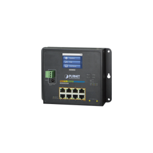 Switch Industrial Flat-Type 8 Puertos Gigabit C/PoE 802.3at, 2 Puertos SFP, LCD