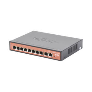 Switch PoE (802.3af/at/bt) / No administrable de largo alcance / Hasta 250m / 8x 10/100Mbps Puertos PoE + 2x Puertos Gigabit Uplink, / Hasta 120W