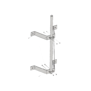 Montaje doble de pared con mástil de 2-3/8" x 0.154" x 6' (1.8 m).