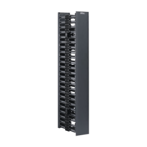 Organizador Vertical Doble NetRunner, para Rack Abierto de 45 Unidades, 4.9in de Ancho, Color Negro