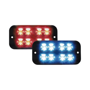 Luz led perimetral multicolor dividida, 16 led, doble hilera, 12vdc, rojo / azul