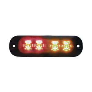 Luz perimetral, 4 LEDs Ultra Brillantes, color Ambar / Rojo