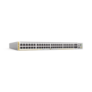 Switch PoE+ Stackeable Capa 3, 48 puertos 10/100/1000 Mbps + 4 puertos SFP+ 10 G, hasta 740 W, fuente redundante
