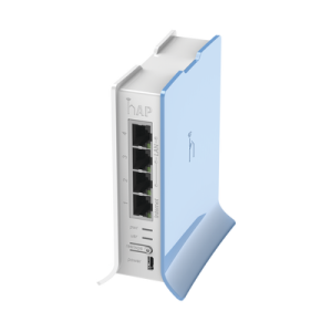 (hAP lite TC) 4 Puertos Fast Ethernet, Wi-Fi 2.4 GHz 802.11 b/g/n y base tipo Torre