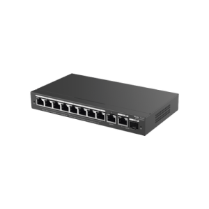 Switch Administrable PoE con 8 Puertos Gigabit PoE 802.3af/at + 1 Puerto Uplink Gigabit + 1 Puerto Combo SFP/RJ45 Gigabit, Gestión Gratuita desde la Nube, 120W
