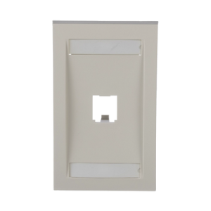 Placa de Pared Vertical Ejecutiva, Salida Para 1 Puerto Mini-Com, Con Espacios Para Etiquetas, Color Blanco Mate