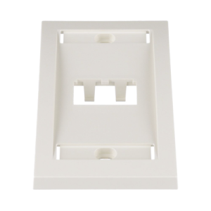 Placa de Pared Vertical Ejecutiva, Salida Para 2 Puertos Mini-Com, Con Espacios Para Etiquetas, Color Blanco Mate