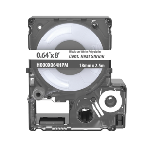 CASSETTE D/ETIQUETAS CONTINUA TERMO CONTRACTIL .64 IN D/ANCHO X 2.4M D/LARGO