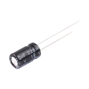 Capacitor Elecrolítico Radial, 220 µFd, 16 Vcd