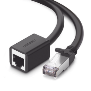 Cable de Extensión Cat6 RJ45 F/UTP / Macho a Hembra / 1m / Método de conexión 568B / Velocidad de transmisión 1000Mbps / Ancho de banda del canal 250MHz /Caja de Cobre / Negro