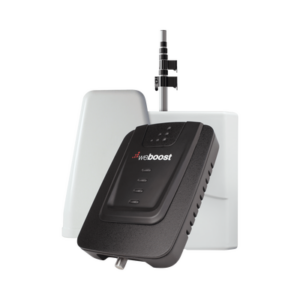 Kit de Amplificador de Señal Celular para Vehículo Recreacional u Oficina Móvil | 4G LTE 3G y 2G | 65 dB de Ganancia | Incluye Mástil Telescópico para Antena Exterior