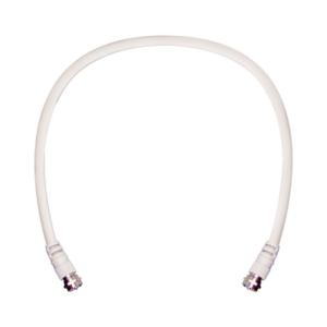 Jumper Coaxial con Cable Tipo RG-6 en Color Blanco de 60.96 centímetros de Longitud y Conectores F Macho en Ambos Extremos. 75 Ohm de Impedancia.