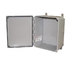 Gabinete de Poliéster en Fibra de Vidrio, en Color Gris Claro, NEMA 4 Interiores / Exteriores, 10 x 8 x 6 in.