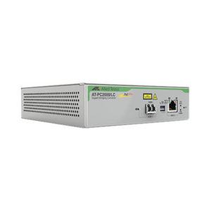 Convertidor de medios Gigabit Ethernet PoE+ a fibra óptica, conector LC, multimodo (MMF), distancia hasta 550 m
