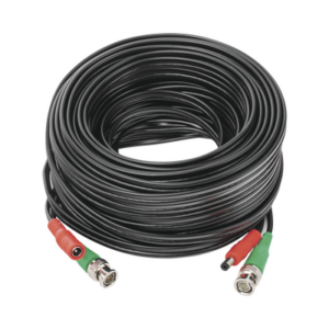 Cable Coaxial Armado de 20 Metros para Video y Energía / Optimizado para Cámaras 4K / Conector BNC (Video) y PLUG de Alimentación (Siamés) / Uso interior / Cable de Video 100% Cobre de Alta Pureza .