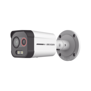 Bala IP Dual / Térmica 2.6 mm (96 × 72) / Óptico 6 mm (4 Megapixel) / 30 mts IR / Exterior IP67 / PoE / Termométrica / Detección de Temperatura / Sirena y Luz Intermitente Integrada / MicroSD 256 GB.
