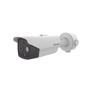 Bala IP Dual / Térmica 9.7 mm ( 256 × 192 ) / Óptico 8 mm (4 Megapixel) / 30 mts IR / Exterior IP67 / PoE / Termométrica / Detección de Temperatura / Sirena y Luz Intermitente Integrada