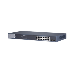 Switch Gigabit PoE+ / Administrable / 16 puertos 10/100/1000 Mbps PoE+ / 2 puertos SFP / configuración remota desde Hik-ProConnect / PoE hasta 250 metros / 225 W