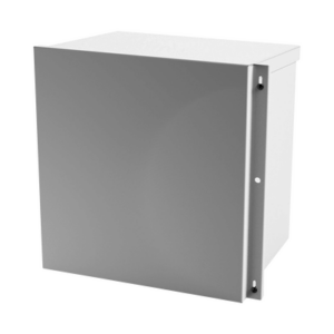 Gabinete Acero Galv. para 1 Bat. PL110D12. Acc. de piso o poste No incluidos (400 x 400 x 300mm).