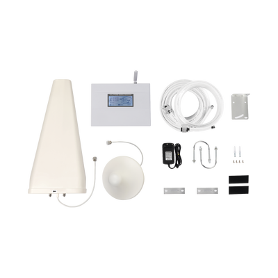 Kit Amplificador de Señal Celular 4G, 3G, 2G y VOZ. Soporta Múltiples Operadores, Dispositivos y Tecnologías Simultáneamente. Tribanda. Mejora la señal en interiores de Hasta 500 metros cuadrados.