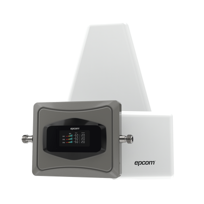 Kit Amplificador de Señal Celular TRIPLE banda de frecuencia / Mejora las llamadas convencionales y VoLTE / Soporta los datos de las tecnologías 2G, 3G y 4G de TELCEL, AT&T y MOVISTAR / Puede cubrir hasta 2 espacios de 300 m2 cada uno.