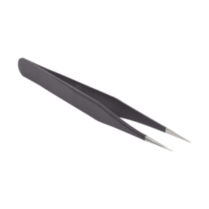Pinzas Antiestáticas Inoxidable con Pintura Antiestática. Mango Ancho, Punta Afilada.