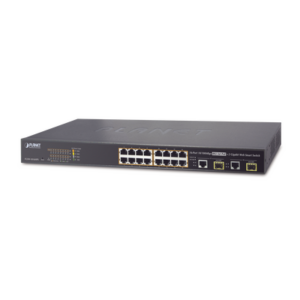 Switch Administrable L2 de 16 Puertos PoE+ y 2 Puertos Compartidos Gigabit TP/SFP