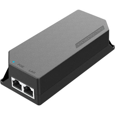 PoE Injector Grandstream 15W MultiGigabit / Compatible con IEEE 802.3af / 1x 2.5Gbps RJ45 LAN IN / 1x 2.5Gbps RJ45 LAN OUT con PoE 15.5W / 100~240VAC / 54VDC / Plug-and-Play / FCC, CE, RCM, IC