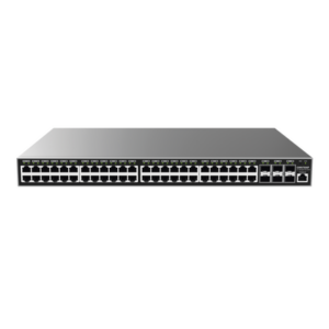 Switch Gigabit PoE+ Administrable / 48 puertos 10/100/1000 Mbps + 4 Puertos SFP Uplink / Hasta 360W / Compatible con GWN Cloud.